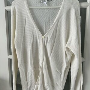 🔥$2 casual Elegant White pullover cardigan VTG Women's Sweater size 10-12 😌